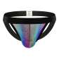 Rainbow men's doubles personality low waist buttock showing large size U convex pouch briefs