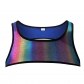 Rainbow sexy short vest ice silk stage catwalk imitation leather tight height elastic underwear