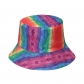 Rainbow Bucket Hats colorful striped basin hats gay rainbow fisherman hat men