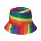 Rainbow Bucket Hats colorful striped basin hats gay rainbow fisherman hat men