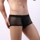 Fishnet Men's Panties Japanese large mesh sexy U convex clear hollowed out shorts Boxer pants boys