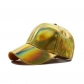 New Four seasons universal PU pure color light version laser baseball cap sun shade outdoor waterproof pu baseball cap