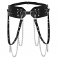 Europe and the United States new punk style retro rhinestone inlaid leather belt PU chain belt waist chain women accessories