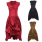 Explosive European and American large size steampunk Gothic Victorian ruffled dress sleeveless women