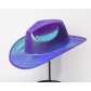 Neon Glitter Space Cowboy Hat - Fun Metal Holographic party Disco Cowgirl hat