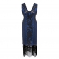 1920 vintage style sequin beaded dress fashion fringed dress hit