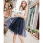 Heavy Industry Embroidery Pommel skirt mesh gauze skirt half skirt MIDI skirt stars sequin tutu skirt ballet style gauze skirt A-line