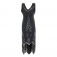 1920 Vintage style sequin hand-woven fringed evening dress for women