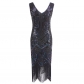 Boutique live shot burst 1920 vintage tassel evening gown sequin handmade beaded party banquet dress