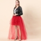 Hot dovetail gauze skirt Europe and the United States sexy black gauze short before long shaggy half skirt