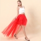 Hot dovetail gauze skirt Europe and the United States sexy black gauze short before long shaggy half skirt