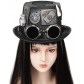 Explosive steampunk top hat Medicine bottle horn gear Goth goggles retro Heavy industry headwear