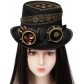 Explosive steampunk top hat gear thick chain retro heavy industry hat headwear