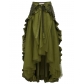 Euramerican plus size women's steampunk Gothic wrap dress Victorian peplum pirate skirt