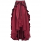Euramerican plus size women's steampunk Gothic wrap dress Victorian peplum pirate skirt