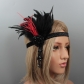 Black Feather Crystal headdress Feather headband Gatsby masquerade headband