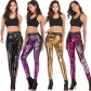 Spring and Autumn stage performance Europe and the United States outside wear slimming large size leggings color sequin color changing stitching women's pants