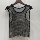 Summer thin flash drill short vest net shirt bling new hollowed out hot drill top vest