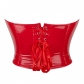 Red imitation leather PVC breast support sexy body shaping top waist sealing corset