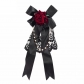 lolita Headdress Gothic Rose Pearl Ribbon Lace Flower Brooch Side clip Dual-Use as show accessories