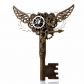 Steampunk gear Mechanical wing Key pin gay dress accessory brooch Gothic cosplay anime