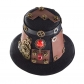 Steampunk Hat Retro lolit Small Top Hat Accessory Gear Splicing leather gay men's Party show Decorative hat