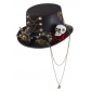 Steampunk lolita Top Hat Dark Gothic Gear riveted Rose glasses Punk Jazz Hat accessories