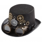 Original Hand made heavy metal gear hat Compass rivet magic hat Party decoration goggles hat