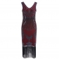 Explosive pure shot picture sequin hand-woven tassel evening dress female