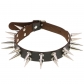 Popular accessories European and American style nightclub PU leather creative necklace double row rivet spike collar collarbone chain