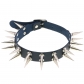Popular accessories European and American style nightclub PU leather creative necklace double row rivet spike collar collarbone chain