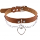 New chain love heart collar collarbone necklace classic peach heart pendant neck strap collar leather collar