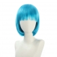 cosplay nightclub performance bar oblique Qi bangs female short hair pink rice white blue bobo Bob wig