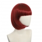 cosplay nightclub performance bar oblique Qi bangs female short hair pink rice white blue bobo Bob wig