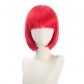 cosplay nightclub performance bar oblique Qi bangs female short hair pink rice white blue bobo Bob wig