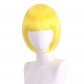 cosplay nightclub performance bar oblique Qi bangs female short hair pink rice white blue bobo Bob wig