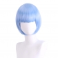 cosplay nightclub performance bar oblique Qi bangs female short hair pink rice white blue bobo Bob wig