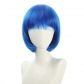 cosplay nightclub performance bar oblique Qi bangs female short hair pink rice white blue bobo Bob wig