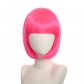 cosplay nightclub performance bar oblique Qi bangs female short hair pink rice white blue bobo Bob wig