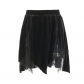 Summer new European style fashion dark slim velvet lace irregular umbrella skirt skirt