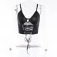 Summer hot girl sexy slim vest female fashion net cloth splicing oil light knitted camisole top
