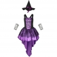 Halloween clothing purple orange sexy mesh gauze hanging witch multi -color party party cosplay performance clothing