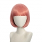 cosplay nightclub performance Bar diagonal bangs Female short hair pink rice white blue bobo Bob wig