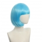 cosplay nightclub performance Bar diagonal bangs Female short hair pink rice white blue bobo Bob wig