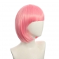 cosplay nightclub performance Bar diagonal bangs Female short hair pink rice white blue bobo Bob wig