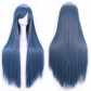 cos wig color long straight hair cosplay wig European and American animation hot-selling models in stock 80cm wig in stock