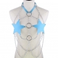 European and American punk sexy PU leather five-pointed star chain sling sling chest strap body chain BDSM body chain