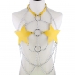 European and American punk sexy PU leather five-pointed star chain sling sling chest strap body chain BDSM body chain
