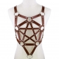 Punk Gothic Men's and Women's Five-pointed Body leather Top Shape Belt Bra Strap Suspenders