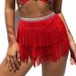 Crypto tassel waist scarf Hip towel Latin Dance Strap waist chain Belly dance Practice tassel lace dress